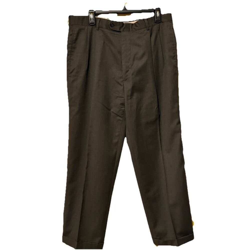 JoS. A. Bank Pants New Pure Wool Men‎ Dress Pants - Size 36" x 29" Cuffed Gray